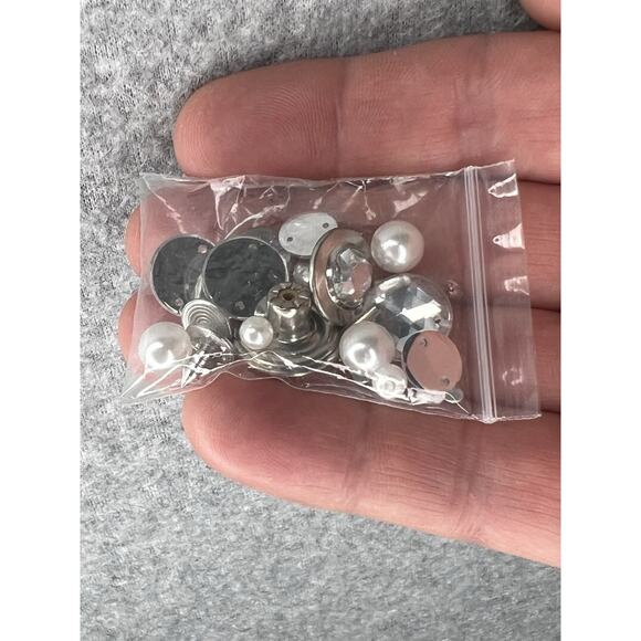 Quacker Factory Womens XL Denim Jacket Rhinestone Pearl Butterfly Embellished - Picture 6 of 16